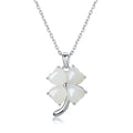 S925 sterling silver four-leaf clover necklace with Hetian jade leaf pendant and O-shaped chain in gold or white gold colour