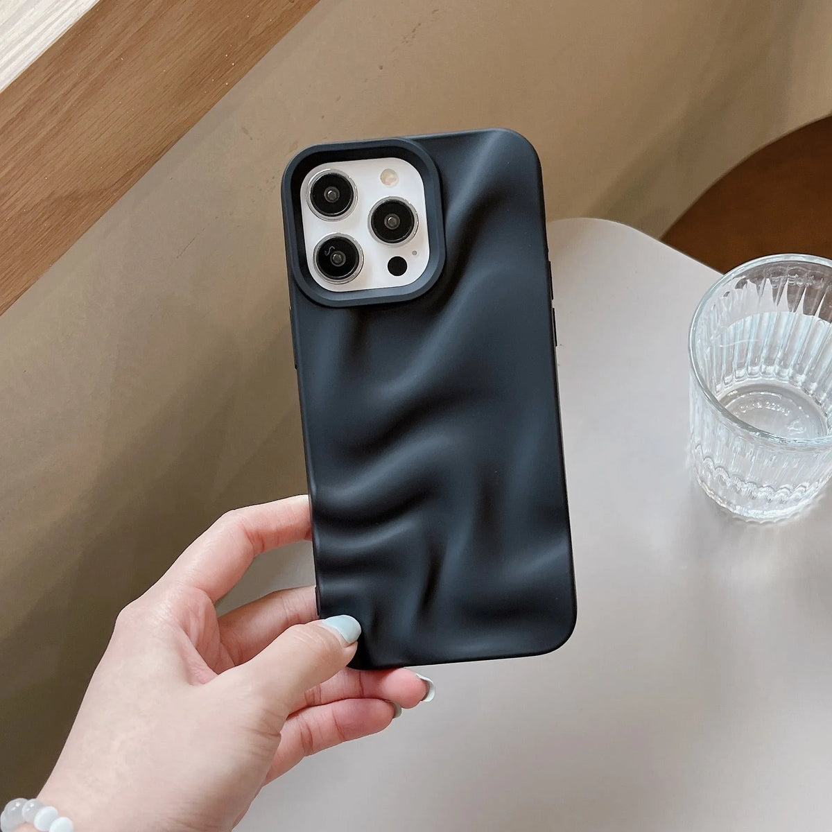 Matte TPU iPhone case in frosted antique white with anti-drop and anti-fingerprint back cover design