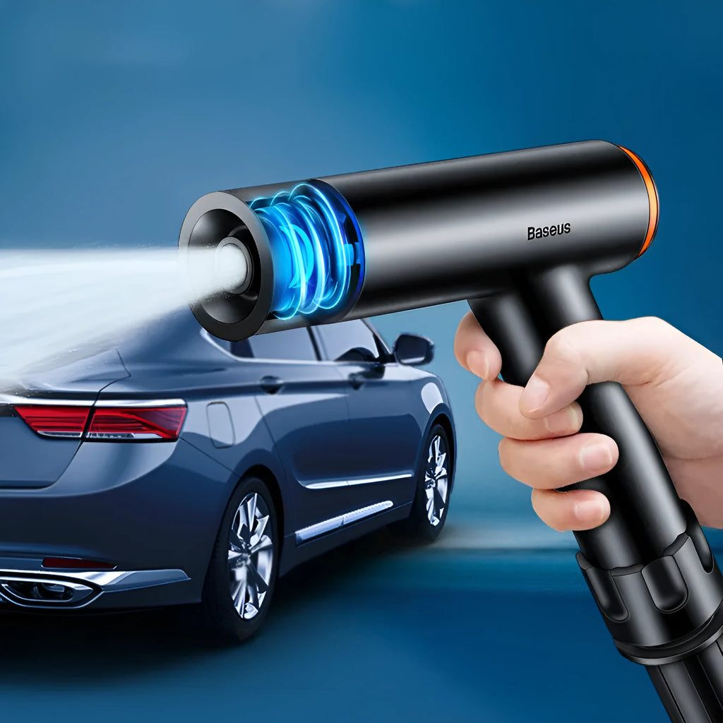 ABS car washing gun 158.3 x 130.5 x 35mm with telescopic TPE polyester water pipe and universal joint