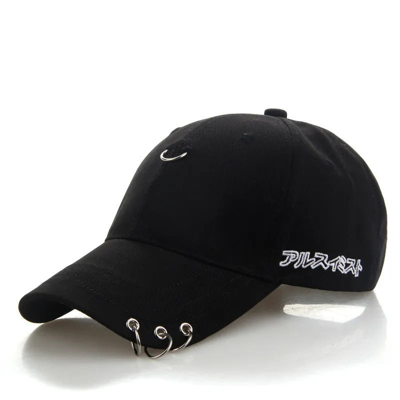 Korean summer baseball cap cotton duck tongue unisex sports fashion hat in black