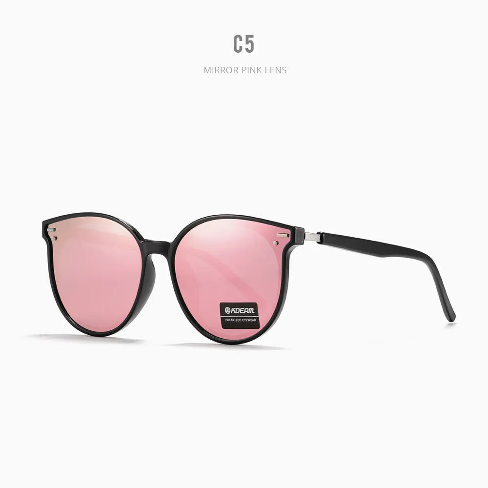 Cat eye large frame polarized UV protection sun glasses for women in colour options C1 to C6