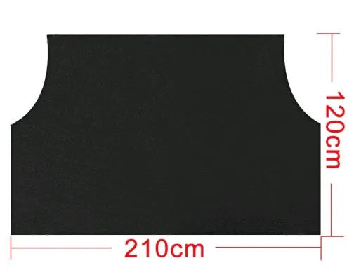 Magnetic car windshield cover with 6 magnets, black and silver, 210x125cm on a car windshield for snow protection