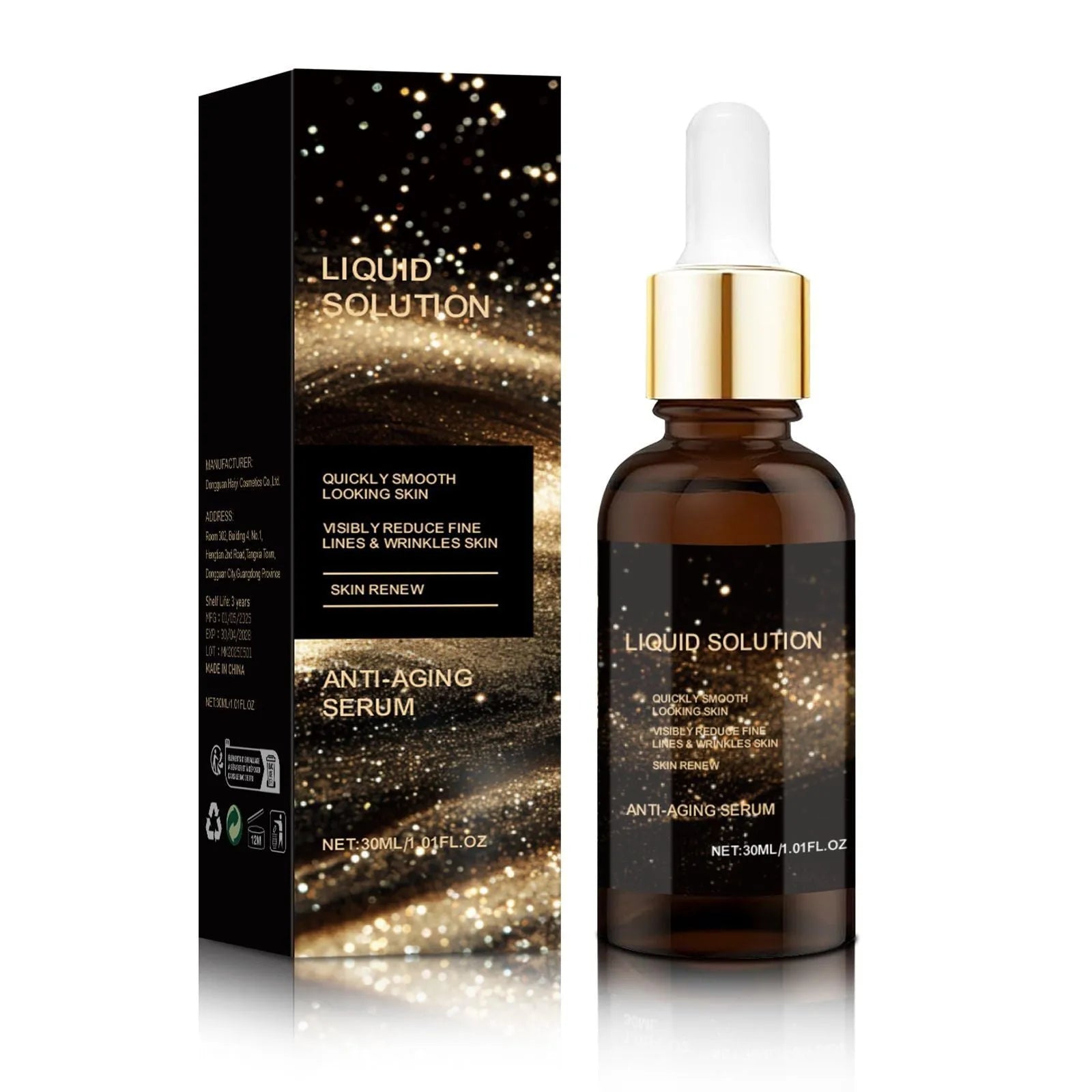 30ml bottle of facial moisturising care solution with hyaluronic acid
