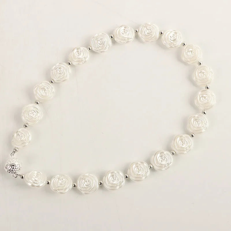 Acrylic alloy magnetic snap bracelet in shell silver finish for curtains, 40cm length, modern simplicity style
