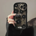 Black flower hand-painted TPU phone case for Apple iPhone with varnish finish