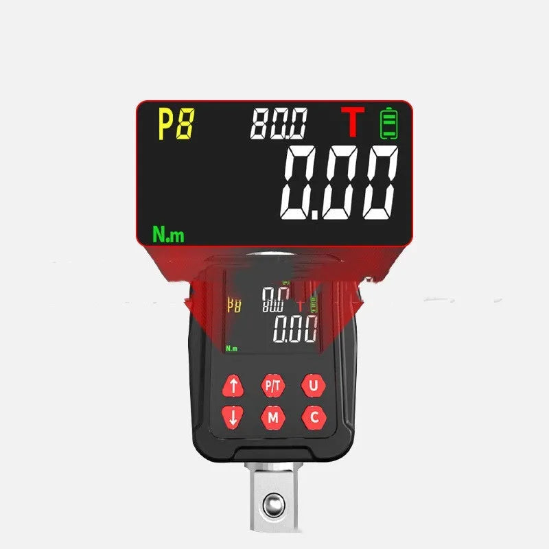 Digital torque meter with 1/2 inch square drive, part of a three-piece set with 200 Nm capacity.