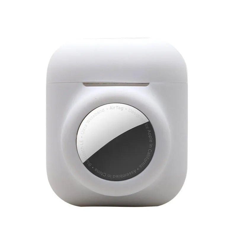 AirTag silicone protective sleeve in flip cover style showing colour options including luminous green and wine red