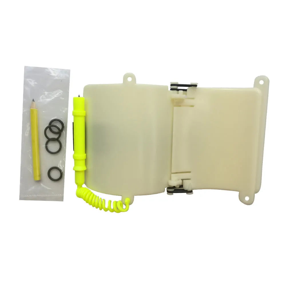 Luminous underwater writing wristboard with pencil for scuba diving communication