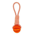 Blue interactive TPR and cotton rope dog toy for small dogs, 36x6x6 cm