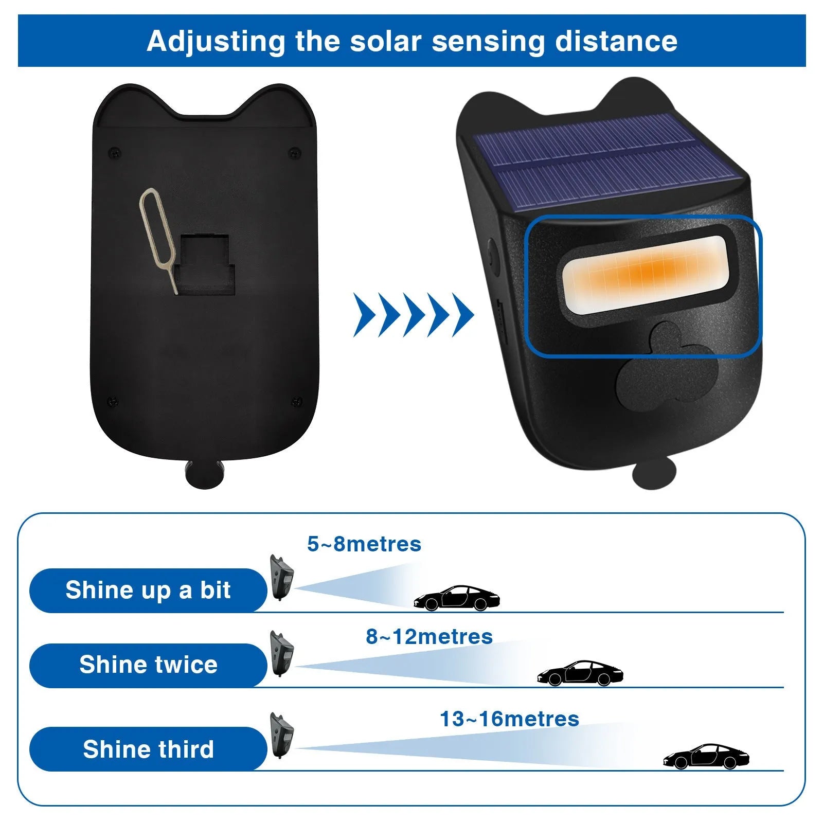 Solar wireless outdoor motion detector alarm with digital display and waterproof housing for driveway and garage use