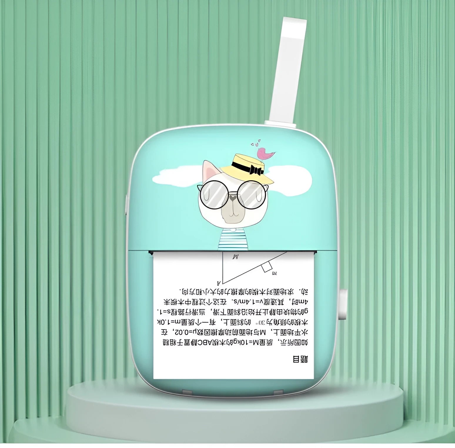 Bluetooth portable printer in blue ink wheel size 55mm width for student wrong question printing with 300DPI