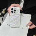 Electroplating three-dimensional pleated TPU phone case in wrinkled pearlescent white for iPhone