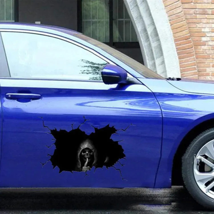 Skull car body sticker 30x20cm in PET or PVC with strong adhesion for body modification