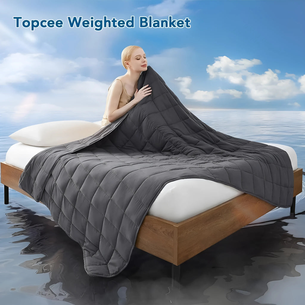 Gravity blanket weighted blanket light grey polyester velvet 152x203cm for dormitory or sofa use