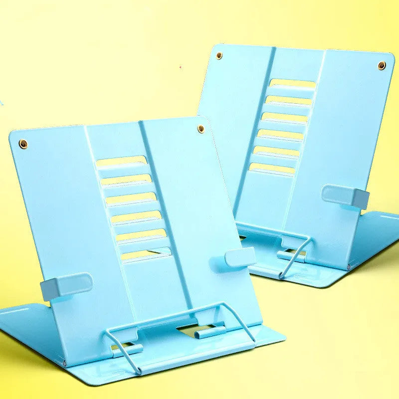 Primary school students telescopic bookshelf metal book stand in blue and pink 2-pack