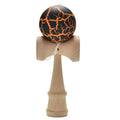 Wooden kendama toy with crack pattern finish, 18.5cm handle, 5.5cm ball, shown in one of seven colours
