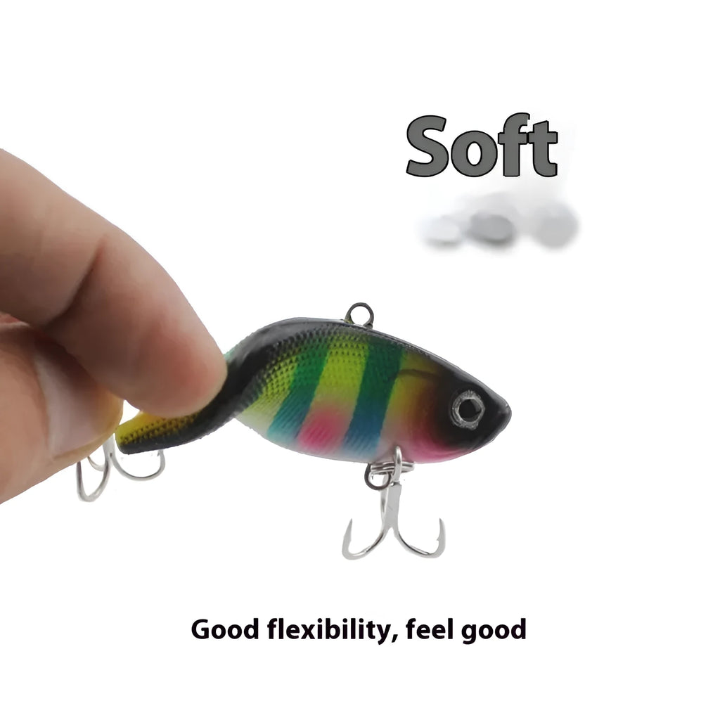 Lead-coated soft VIB lure for sea fishing, soft glue fish bait in multiple styles, single piece.