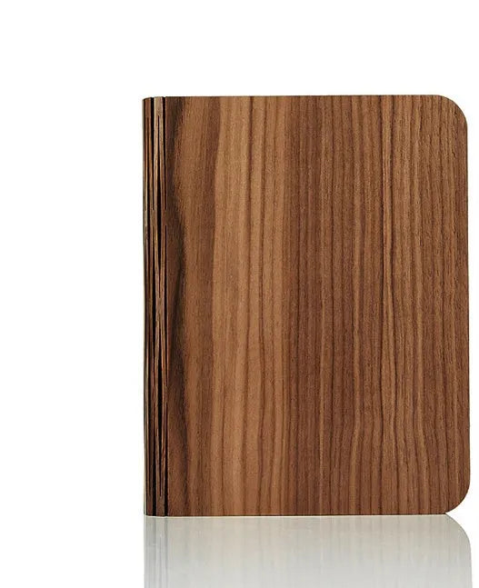 Solid wood USB book light shown in three sizes: mini, small, and large.
