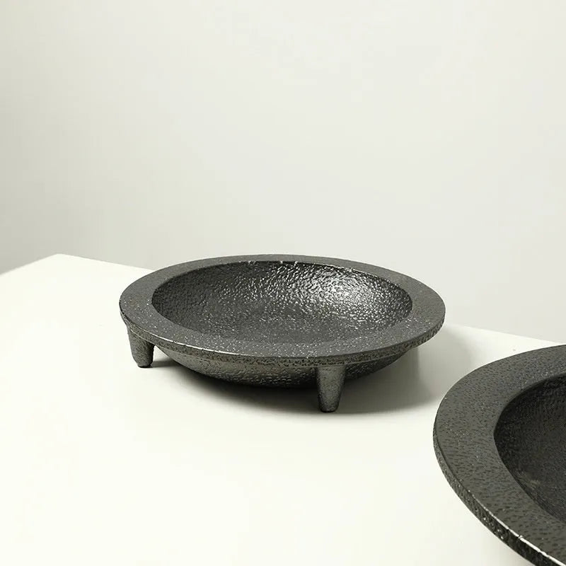New Chinese style cement fruit plate decoration with Jubao design on a table, 32.4cm large size