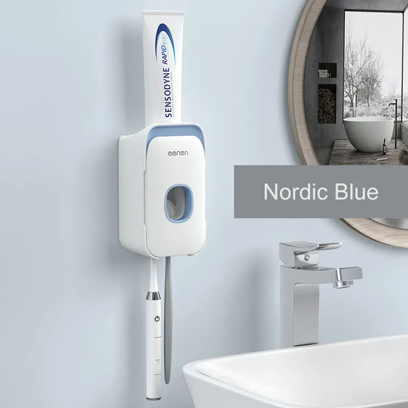 Automatic toothpaste dispenser with touch sensor on wall-mounted ABS plastic housing