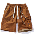 Men's plus size high waist elastic shorts in bamboo fibre, shown in coffee colour.