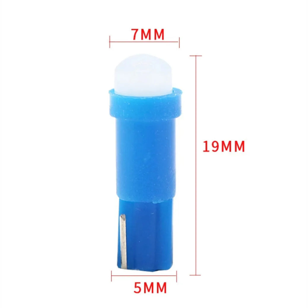 T5 car LED instrument light bulb with 1SMD COB technology in multiple colour options