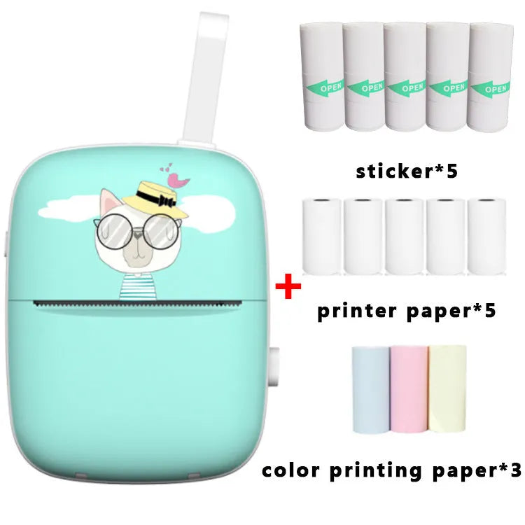 Bluetooth portable printer in blue ink wheel size 55mm width for student wrong question printing with 300DPI
