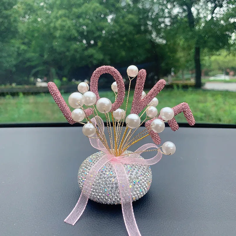 Clay car decoration ornament with diamond star design for vehicle centre console