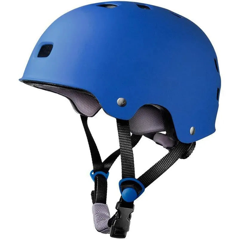 A children's skateboarding helmet shown in one of ten available colours, featuring an ABS plastic shell and EPS foam liner.