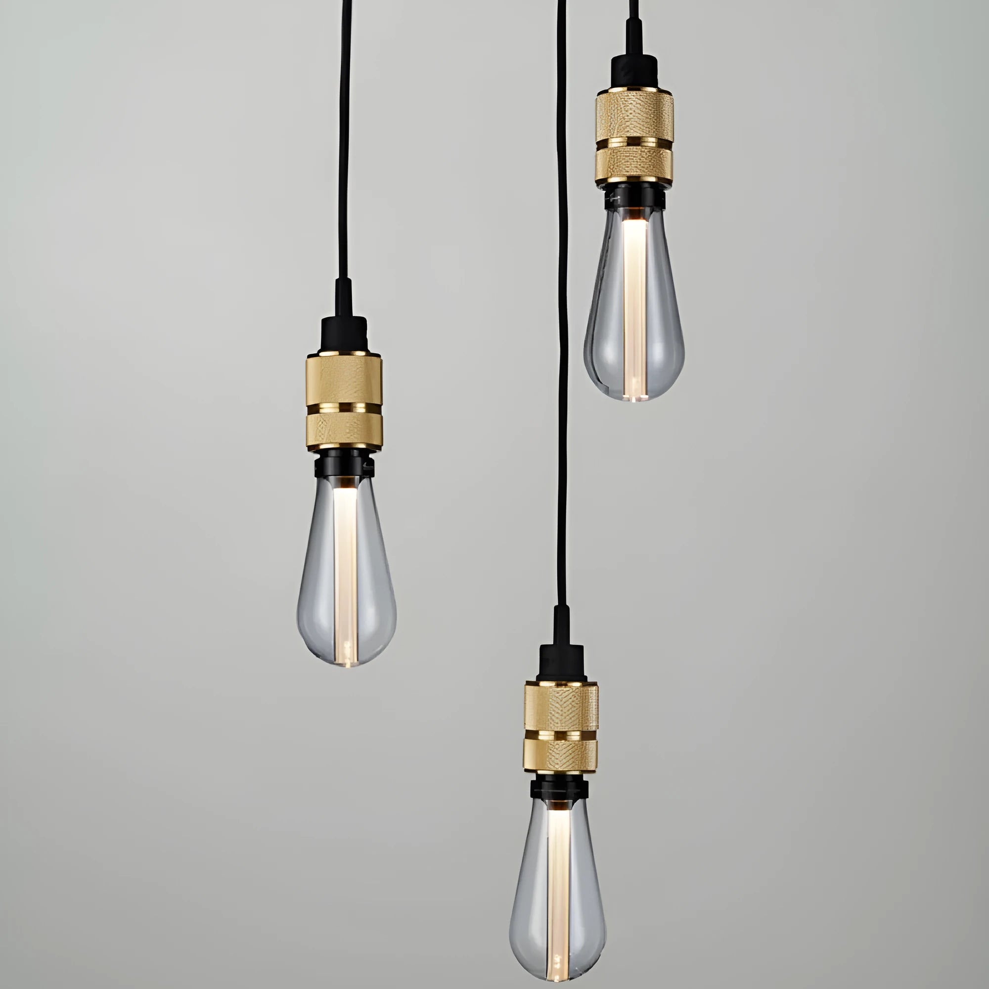 DIY retro ceiling light chandelier assembly kit components in chrome, gold, rose gold, and shiny black finishes