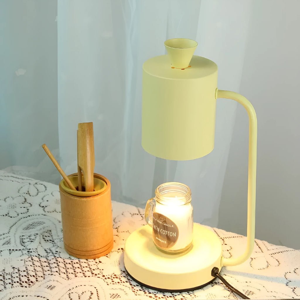 European-style metal aromatherapy melting wax lamp with dimmer switch on white background