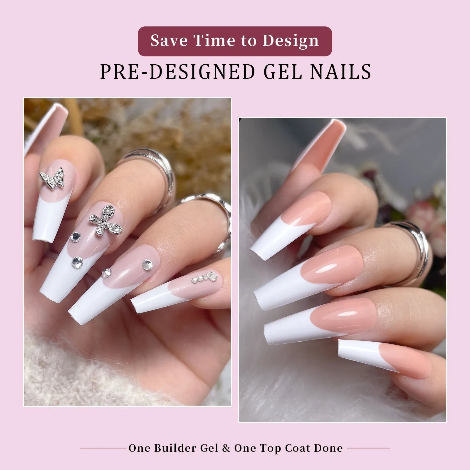 French wear removable nail stickers box with 288 seamless pieces for home manicures