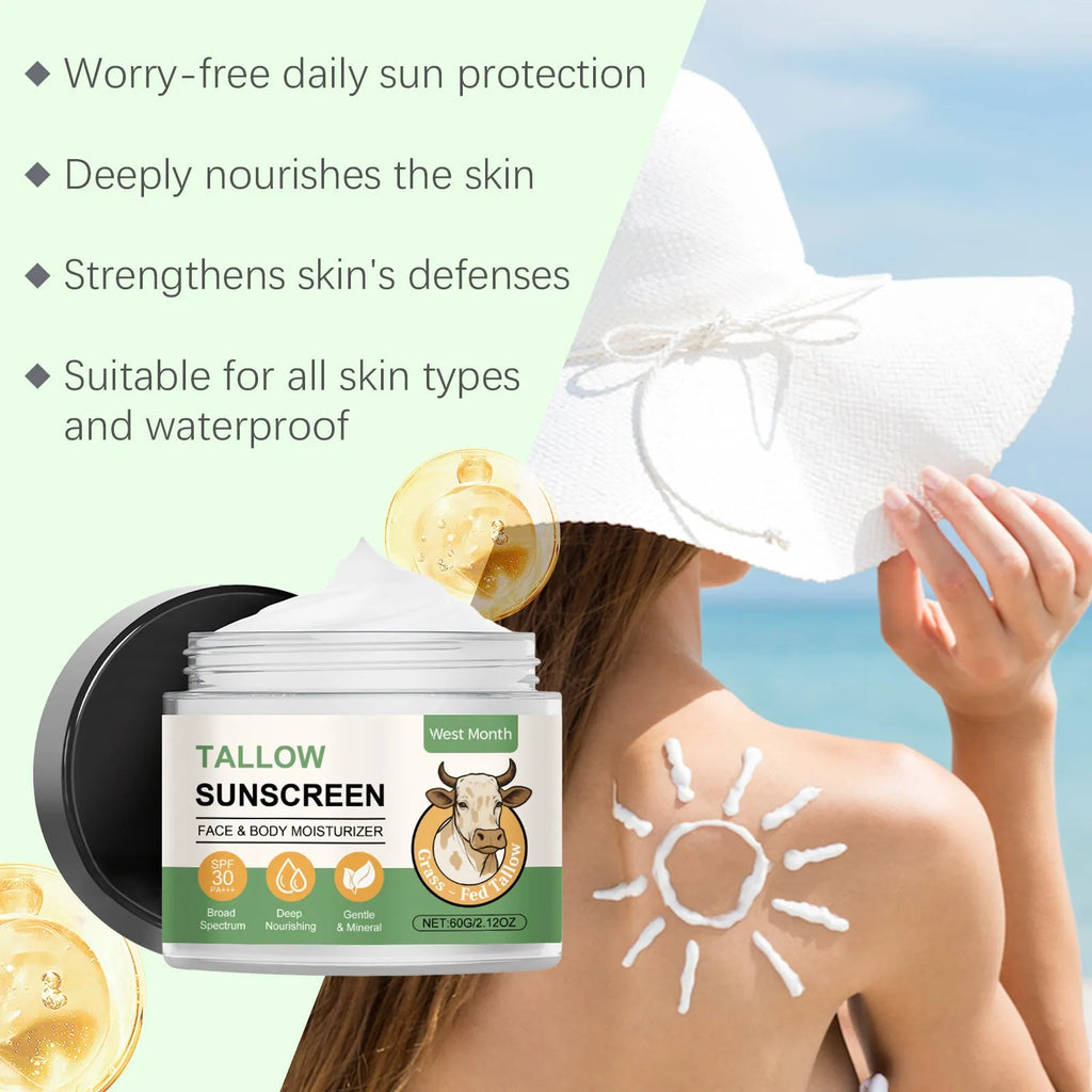 60g tube of refreshing non-oily sunscreen cream with hyaluronic acid for facial UV protection