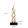 Large modern festival high-rise ornament in resin plastic with metallic gold finish