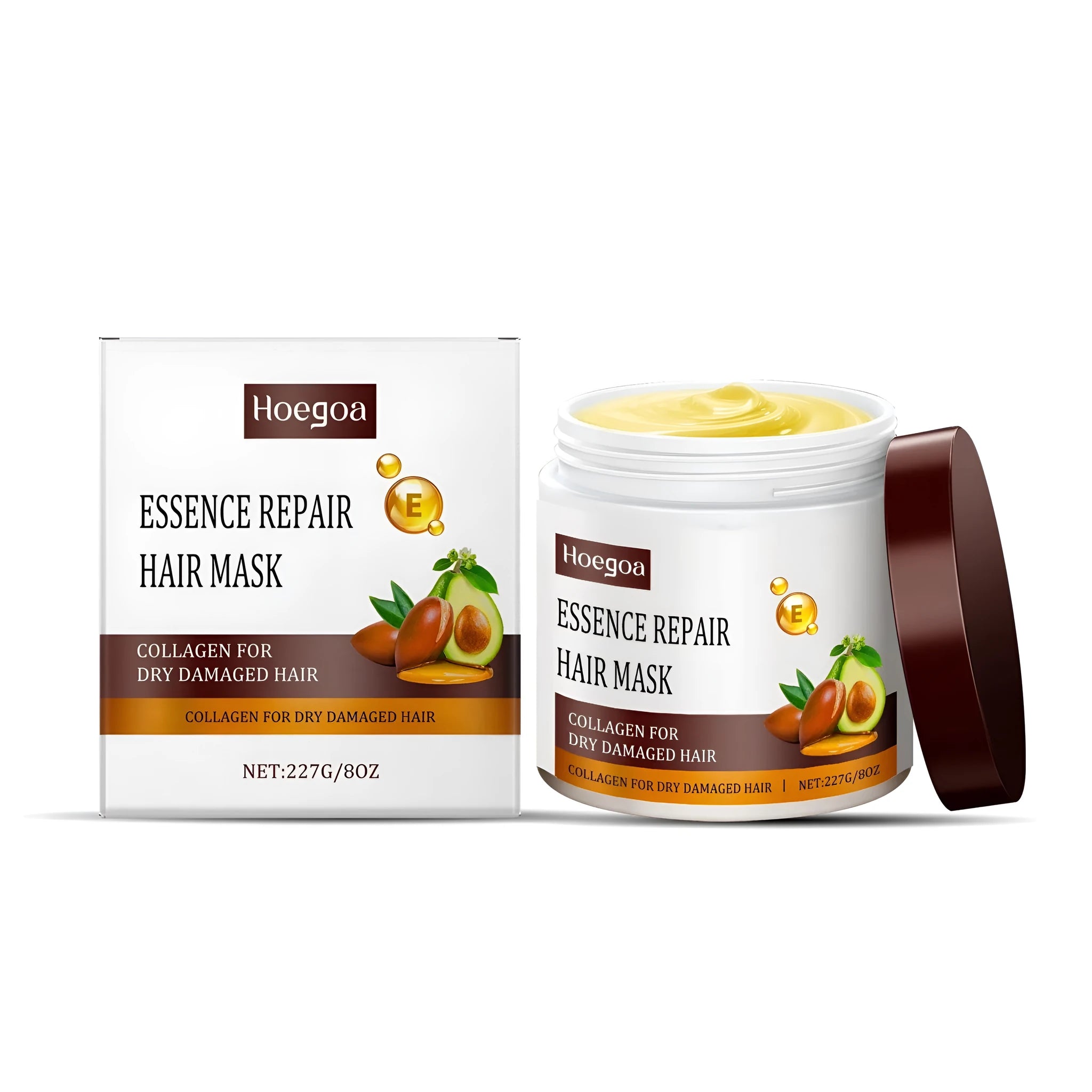 227g jar of collagen repair hair mask with hydrolysed keratin and avocado oil formula