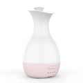 White or pink ultrasonic aromatherapy vase diffuser with 200ml capacity and colourful LED night light