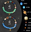 Two natural stone bead bracelets for zodiac signs, showing twelve style options.