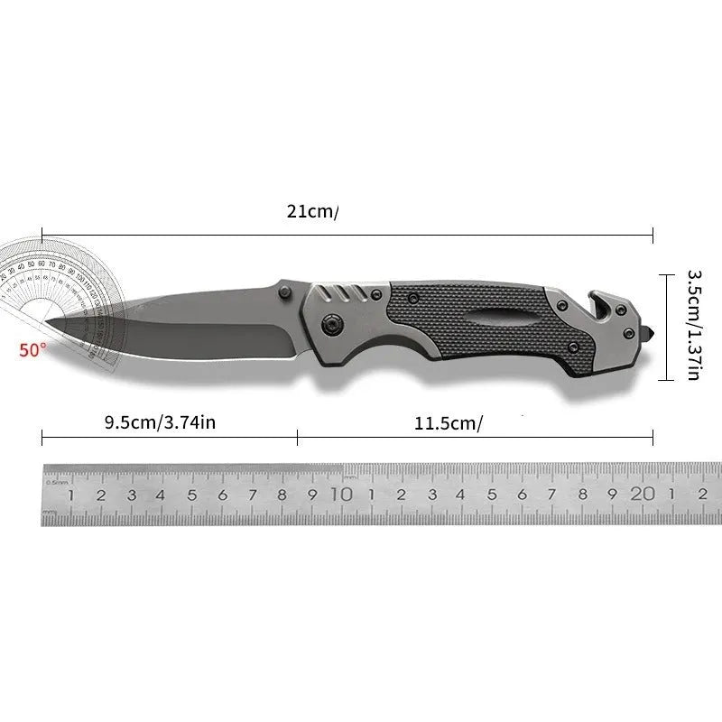 Alloy folding knife with 115mm handle, available in 225mm and 226mm lengths
