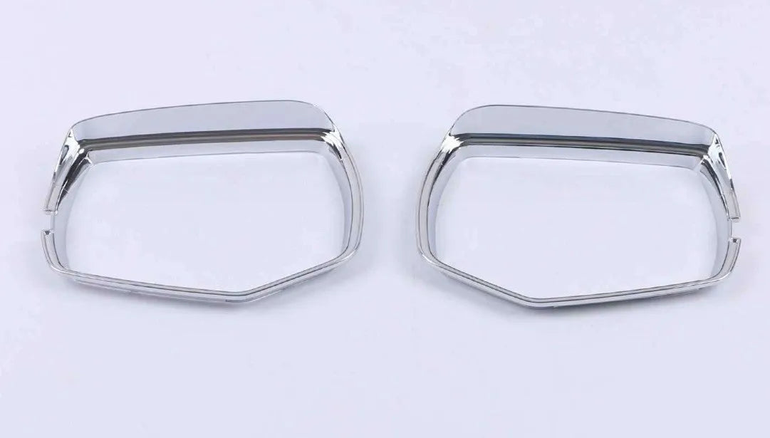 ABS plastic rearview mirror cover for Cadillac CT5 and CT6 models in carbon fibre, silver, or rain frame pattern.