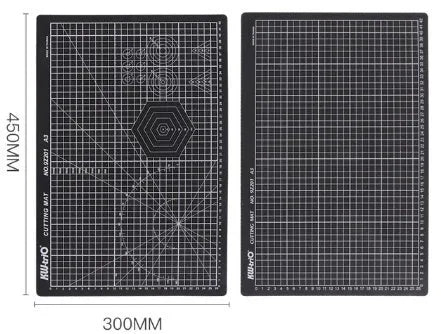 Green A3 self-healing cutting mat showing centimetre grid lines and double-sided design