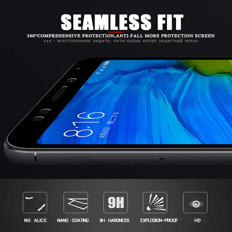 Full glue tempered glass screen film for Xiaomi phones, black or white, front film with anti scratch and anti fingerprint.
