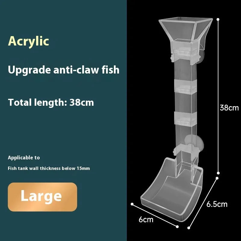 Aquarium feeding tube set with cleaning brush and feed spoon in three size options