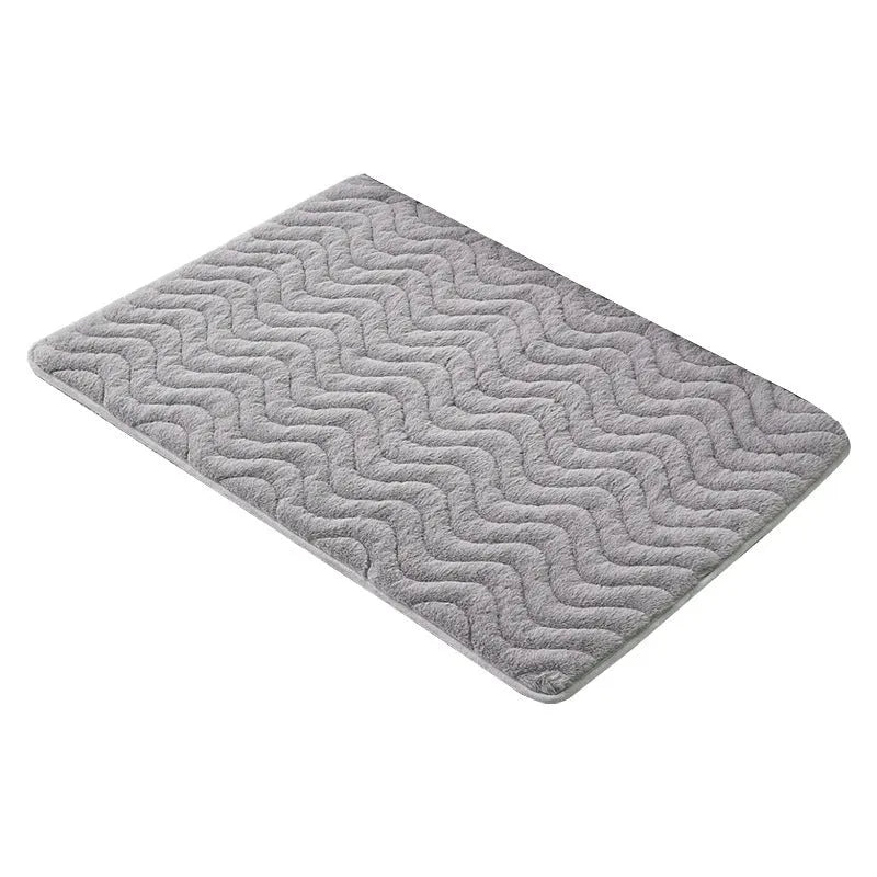 Thick plush rectangular pet mat for dogs and cats in blue coffee grey green or white