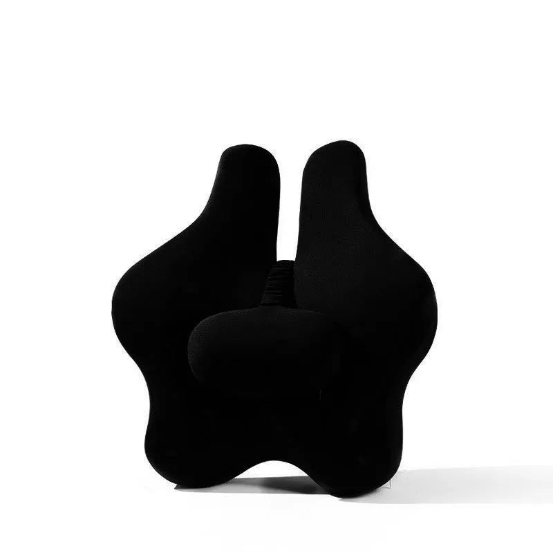 Memory foam car seat cushion for lumbar support in black colour measuring 50x47x9cm
