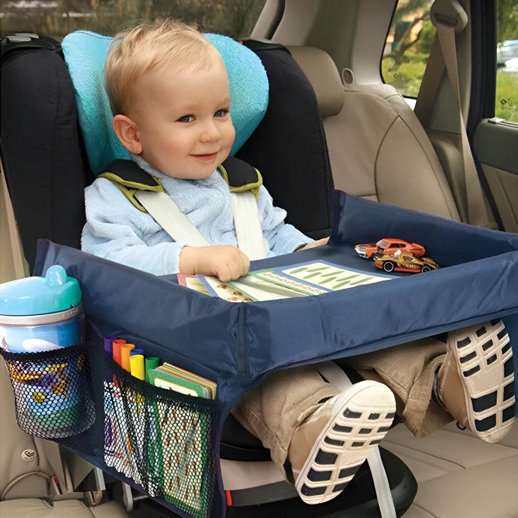 Vehicle-mounted children's waterproof toy table tray in dark blue, mei red, or purple colours
