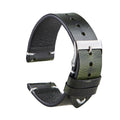 Italian oil wax discoloration leather watch strap in six colours with quick-release pins, 20mm and 22mm sizes