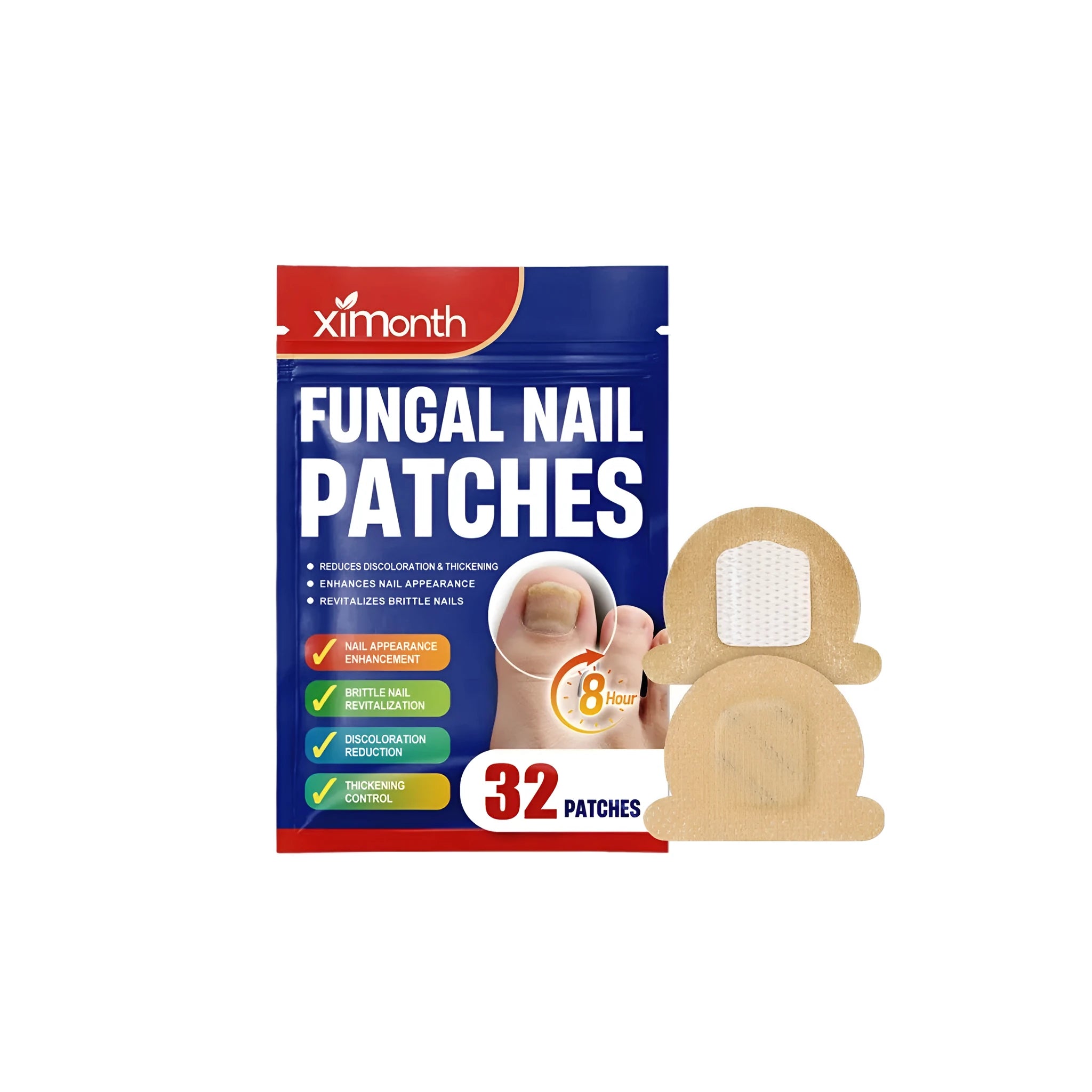 Pack of 32 nail nourishing patches with glycerin and tea leaf oil for dry nail repair