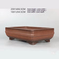 Purple clay rectangular bonsai pot with handmade antique purple sand finish for indoor plants
