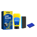 Windscreen automotive detergent defogging kit with 150ml spray bottle, microfiber cloth, and application sponge