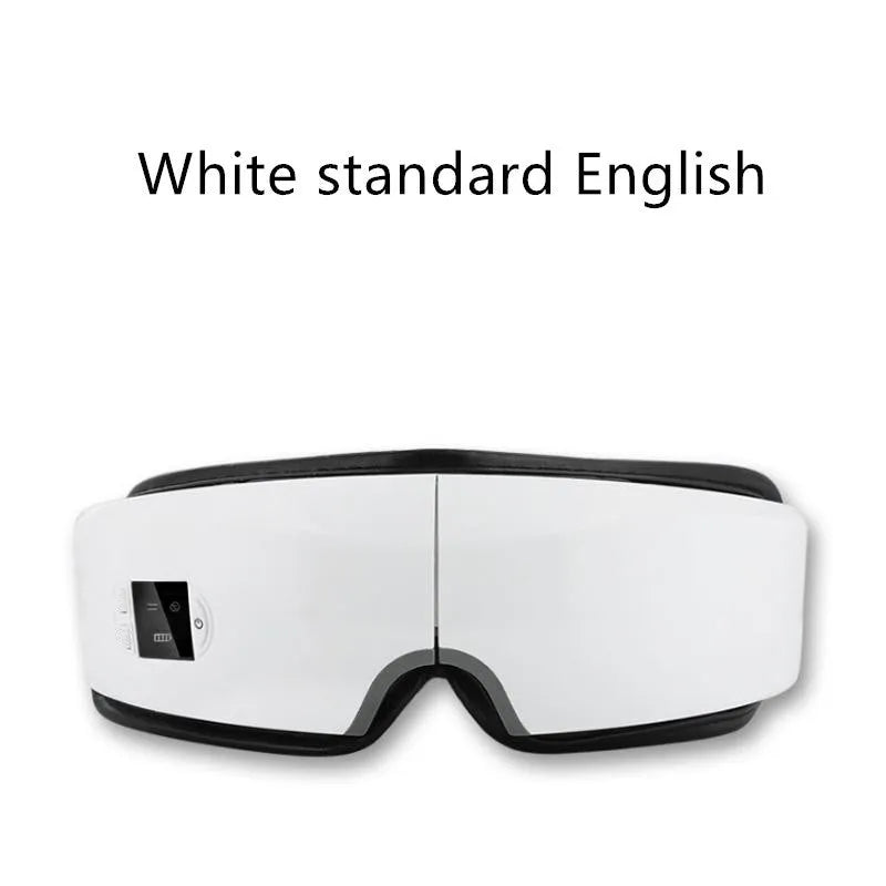 3D 4D rechargeable eye massager with Bluetooth, black colour, foldable design, LCD screen